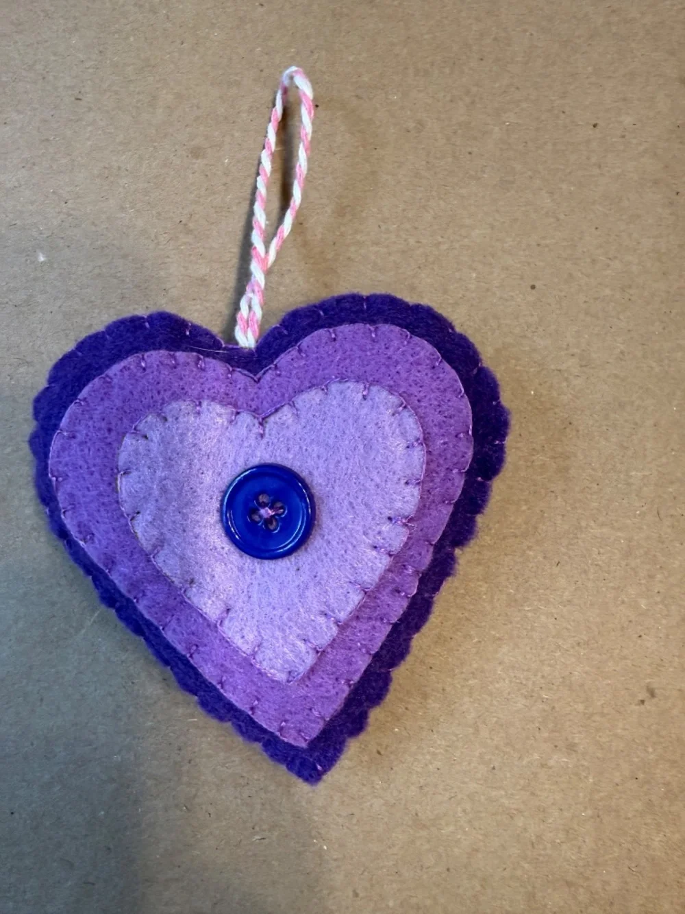 Felt hearts (set of 4) 3.5 x 3 inches assorted colors